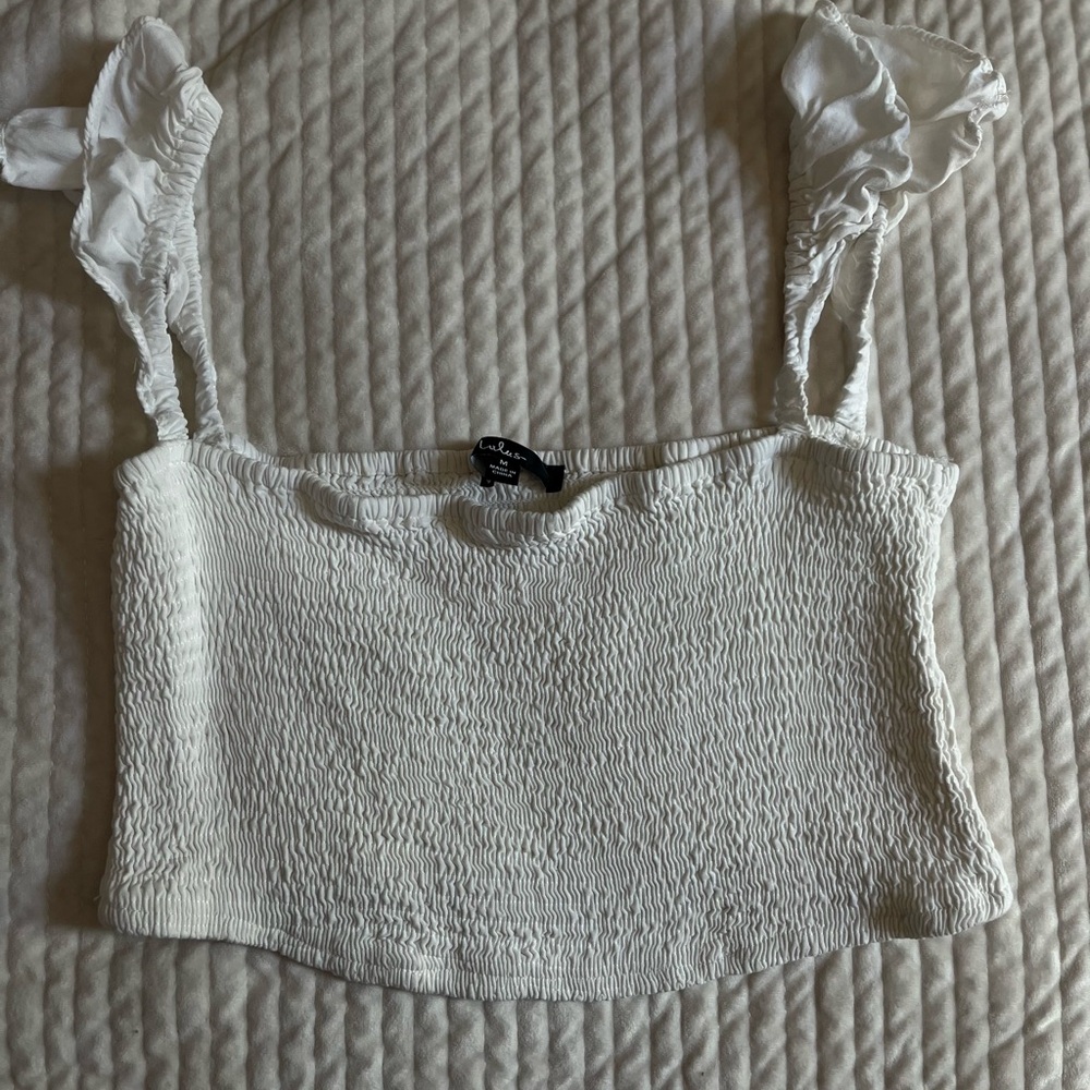 White Smocked Women's Top
